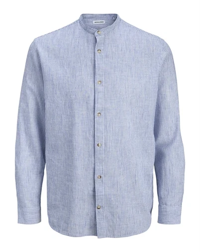 Jack & Jones - JJESummer Linen Blend Band Skjorte - Infinity